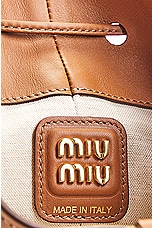 Miu Miu Small Softy Bucket Bag in Cognac, view 6, click to view large image.