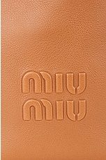 Miu Miu Small Softy Bucket Bag in Cognac, view 7, click to view large image.