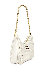 Miu Miu Matelasse Shoulder Bag in Bianco, view 4, click to view large image.
