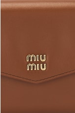 Miu Miu Softy &amp; Nastro Wallet in Cognac & Giallo, view 7, click to view large image.