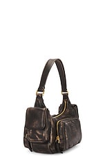 Miu Miu Pocket Shoulder Bag in Sabbia & Caffe, view 4, click to view large image.