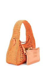 Miu Miu Crochet Hobo Bag in Tulipano & Cognac, view 5, click to view large image.