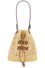 Miu Miu Crochet Shoulder Bag in Naturale & Cognac, view 1, click to view large image.