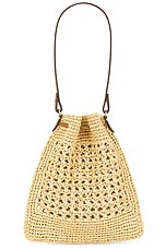 Miu Miu Crochet Shoulder Bag in Naturale & Cognac, view 3, click to view large image.