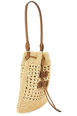 Miu Miu Crochet Shoulder Bag in Naturale & Cognac, view 4, click to view large image.
