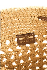 Miu Miu Crochet Shoulder Bag in Naturale & Cognac, view 6, click to view large image.