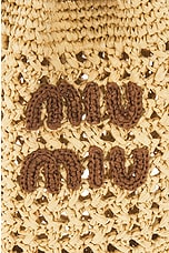 Miu Miu Crochet Shoulder Bag in Naturale & Cognac, view 7, click to view large image.