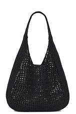 Miu Miu Crochet Hobo Bag in Nero & Naturale, view 3, click to view large image.