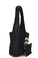 Miu Miu Crochet Hobo Bag in Nero & Naturale, view 4, click to view large image.