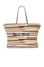 Miu Miu Crochet Tote Bag in Natural | FWRD