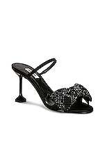 Miu Miu Bow Mule in Nero, view 2, click to view large image.