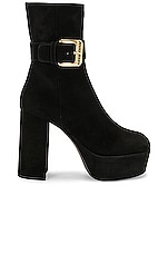 Miu Miu Platform Ankle Boot in Nero, view 1, click to view large image.