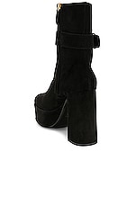 Miu Miu Platform Ankle Boot in Nero, view 3, click to view large image.