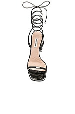 Miu Miu Wrap Around Sandal in Nero & Ardesia, view 4, click to view large image.