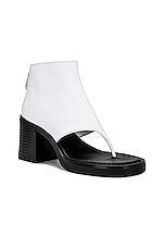 Miu Miu Open Toe Ankle Boot in Bianco, view 2, click to view large image.