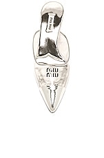 Miu Miu Plexi Mule in Argento, view 4, click to view large image.