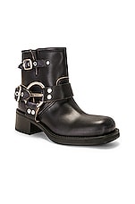 Miu Miu Strap Boot in Nero, view 2, click to view large image.