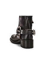 Miu Miu Strap Boot in Nero, view 3, click to view large image.