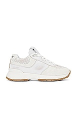 Miu Miu Leather Sneaker in Bianco, view 1, click to view large image.