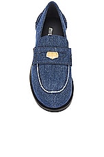 Miu Miu Penny Loafer in Denim, view 4, click to view large image.