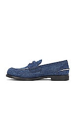 Miu Miu Penny Loafer in Denim, view 5, click to view large image.