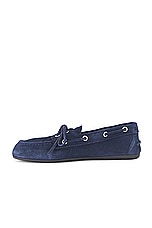 Miu Miu Moccasin Flat in Blue, view 5, click to view large image.