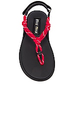 Miu Miu Thong Sandal in Rosso, view 4, click to view large image.