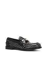 Miu Miu Penny Loafer in Nero, view 2, click to view large image.