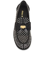 Miu Miu Penny Loafer in Nero, view 4, click to view large image.