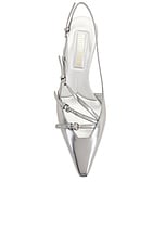 Miu Miu Slingback Pump in Argento, view 4, click to view large image.