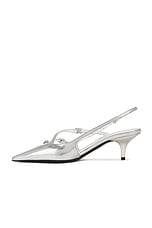 Miu Miu Slingback Pump in Argento, view 5, click to view large image.