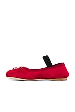 Miu Miu Ballerina Flat in Rosso, view 5, click to view large image.