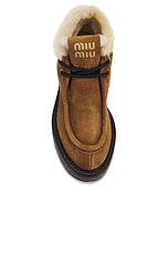 Miu Miu Lace Up Ankle Boot in Cinnamon, view 4, click to view large image.