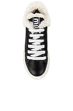 Miu Miu Lace Up Sneakers in Nero & Natural, view 4, click to view large image.