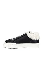 Miu Miu Lace Up Sneakers in Nero & Natural, view 5, click to view large image.