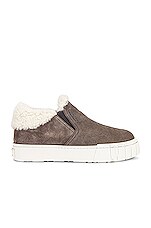 Miu Miu Suede Slip On Sneakers in Ghiaia & Natural, view 1, click to view large image.