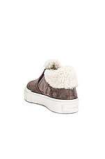 Miu Miu Suede Slip On Sneakers in Ghiaia & Natural, view 3, click to view large image.