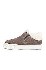 Miu Miu Suede Slip On Sneakers in Ghiaia & Natural, view 5, click to view large image.