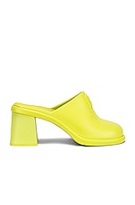 Miu Miu Soft Mules in Lime, view 1, click to view large image.