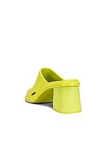 Miu Miu Soft Mules in Lime, view 3, click to view large image.