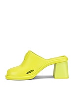 Miu Miu Soft Mules in Lime, view 5, click to view large image.