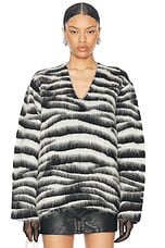 Marc Jacobs Brushed Zebra Sweater in Black & White, view 1, click to view large image.