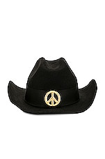 Moschino Jeans Cowboy Hat in Black, view 1, click to view large image.