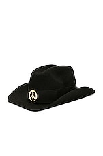 Moschino Jeans Cowboy Hat in Black, view 2, click to view large image.
