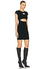 Moschino Jeans Cut Out T-shirt Mini Dress in Black, view 2, click to view large image.