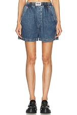 Moschino Jeans Denim Short in Multi Blue, view 1, click to view large image.