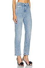 Moschino Jeans High Rise Straight Leg Pant in Fantasy Print Blue, view 2, click to view large image.