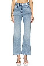 Moschino Jeans Boot Cut Pant in Fantasy Print Blue, view 1, click to view large image.