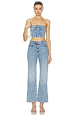 Moschino Jeans Boot Cut Pant in Fantasy Print Blue, view 4, click to view large image.