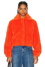 Moschino Jeans Teddy Jacket in Orange, view 1, click to view large image.